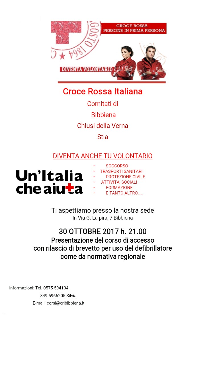 “Un’Italia che aiuta”: diventa anche tu volontario della Croce Rossa Italiana!