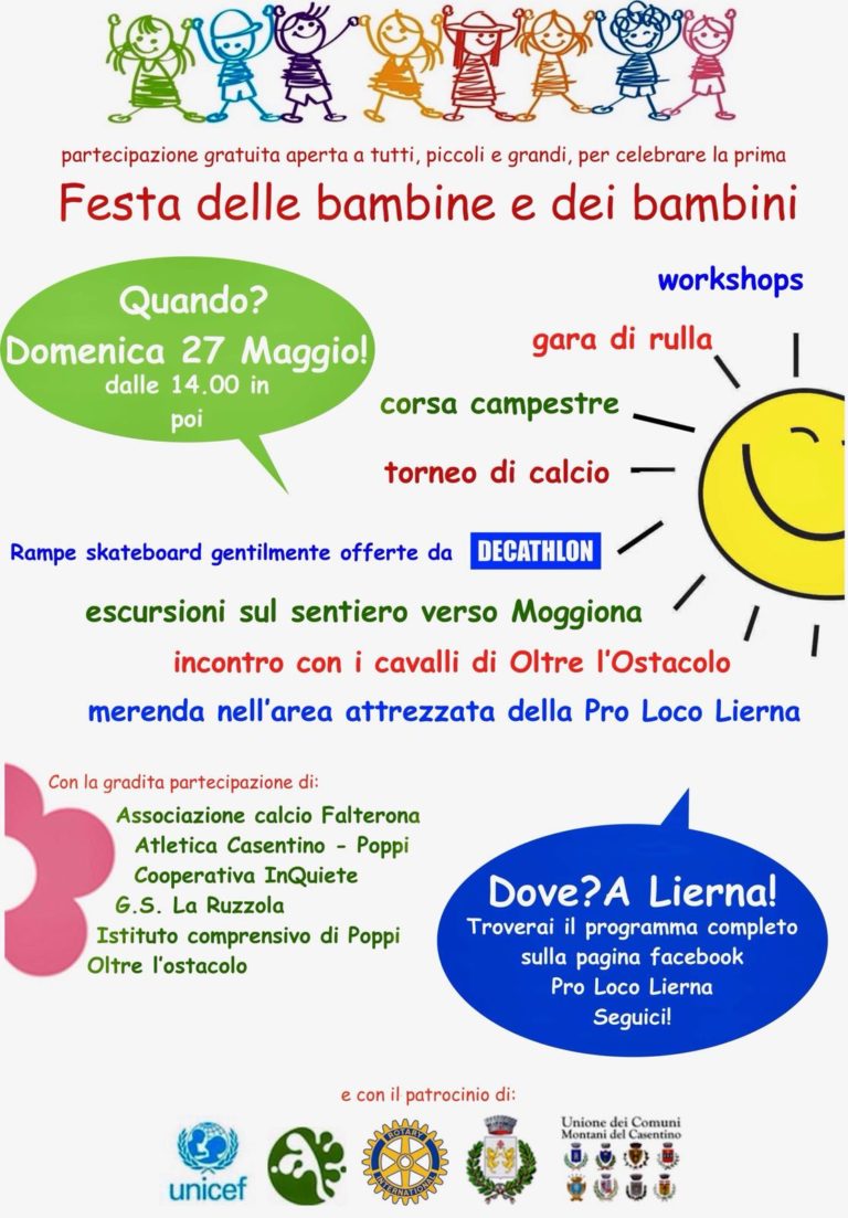Festa delle bambine e dei bambini a Lierna, il paese più giovane della Toscana