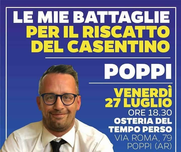 Marco Casucci a Ponte a Poppi: “Le mie battaglie per il Casentino”