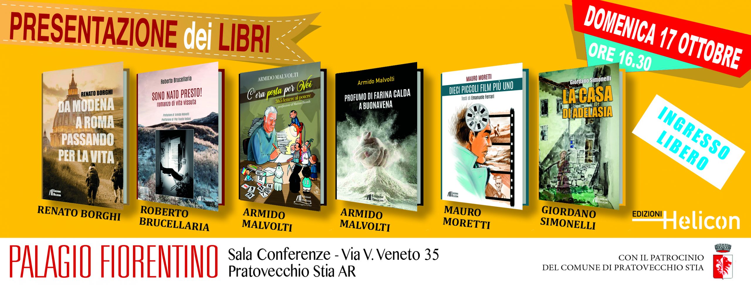 A Pratovecchio la presentazione di 6 volumi, 6 autori, 6 storie