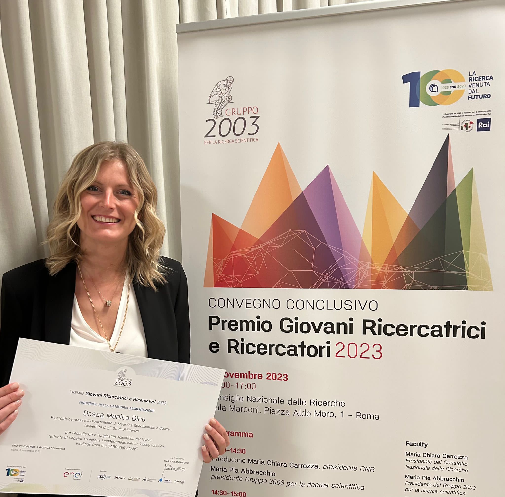 La casentinese Monica Dinu premiata tra i migliori giovani ricercatori d’Italia